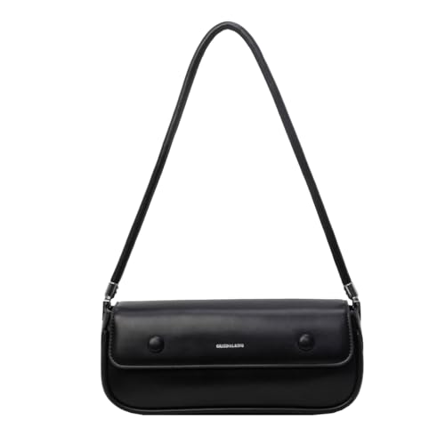 PLCPDM Damen-Umhängetasche, PU-Leder, Handtaschen und Geldbörse, modische Hobo-Tasche, einfache Achseltasche, Satteltasche, Einkaufstasche, Dating-Tasche, Schwarz von PLCPDM