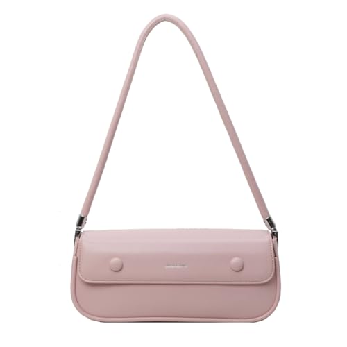 PLCPDM Damen-Umhängetasche, PU-Leder, Handtaschen und Geldbörse, modische Hobo-Tasche, einfache Achseltasche, Satteltasche, Einkaufstasche, Dating-Tasche, rose von PLCPDM