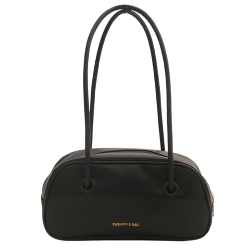 PLCPDM Damen-Unterarmtasche, ästhetische Umhängetasche, PU-Leder, Achseltasche, modische Handtaschen, Shopping, Dating-Tasche, Schwarz von PLCPDM