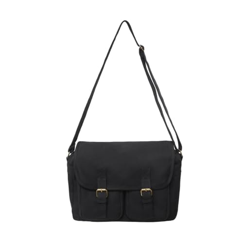 PLCPDM Japanische Umhängetasche für Damen und Herren, Segeltuch, Postbote, Harajuku-Tasche, große Kapazität, Schultertasche, Schwarz PLCPDM Japanische Umhängetasche für Damen und Herren, Segeltuch, Postbote, Harajuku-Tasche, große Kapazität, Schultertasche, Schwarz von PLCPDM