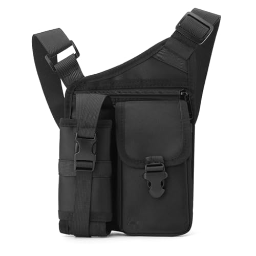 PLCPDM Lässige Brusttasche Crossbody Geldbörse praktische und funktionale Umhängetasche für Outdoor-Sport, Einkaufen und den täglichen Gebrauch, Schwarz von PLCPDM