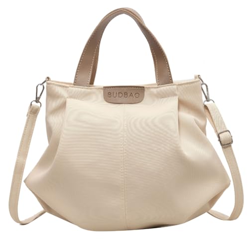 PLCPDM Modische Umhängetasche, große Kapazität, Messenger-Tasche, Segeltuch, Crossbody-Tasche für Mädchen, Studenten, Schultasche, Handtasche, beige von PLCPDM