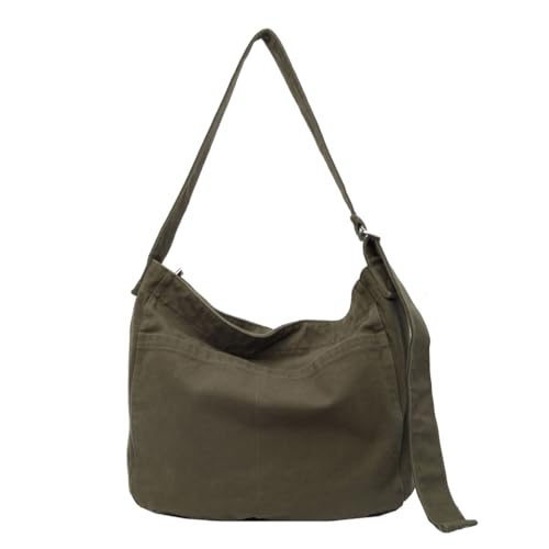 PLCPDM Modische Umhängetasche, große Kapazität, Messenger-Tasche, Segeltuch, Umhängetasche, Schultasche, Büchertasche für Mädchen, Studenten, grün von PLCPDM