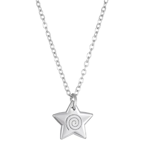 PLCPDM Punk Swirl Star Anhänger Halsketten Vintage fünfzackiger Stern Choker Frauen Mode Goth Halsketten Ästhetischer Schmuck Geschenk, Siehe Abbildung von PLCPDM