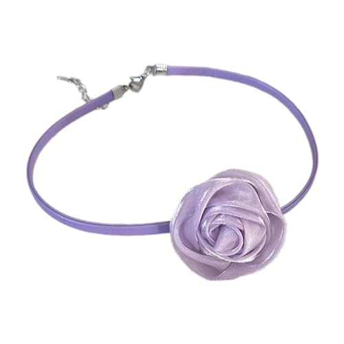 PLCPDM Schicke Rosen-Halskette für Damen, Hochzeit, Braut, sexy, verstellbar, Schlüsselbeinkette, Hochzeitsschmuck, Party-Schmuck, Wie abgebildet von PLCPDM