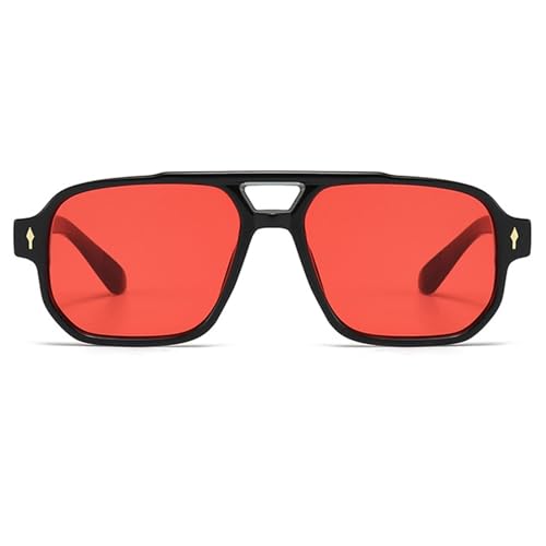 PLCPDM Sonnenbrillen Für Strandausflüge Modische Sonnenbrillen Für Erwachsene Camping Karneval Nachtclub Reisen Rechteckige Sonnenbrille Modische Sonnenbrille Für Damen Trend 2024 von PLCPDM
