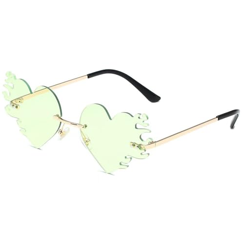 PLCPDM Stilvolle Sonnenbrille für Mädchen und Jungen, Foto-Requisiten, Reisen, stilvolle Schattierungen, rahmenlos, stilvolle Brille, für Mädchen und Jungen, Schattierungen, Flammenbrille, grün PLCPDM Stilvolle Sonnenbrille für Mädchen und Jungen, Foto-Requisiten, Reisen, stilvolle Schattierungen, rahmenlos, stilvolle Brille, für Mädchen und Jungen, Schattierungen, Flammenbrille, grün von PLCPDM
