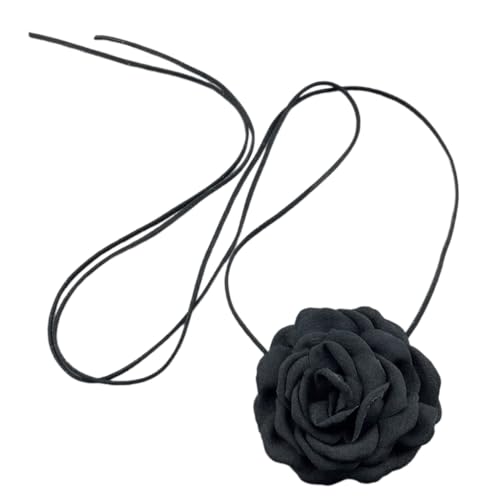 PLCPDM Vielseitiger Stoff-Blumen-Choker, trendiges Gothic-Halsband, Accessoire für Hochzeit, Party, perfektes Geschenk für Mädchen und Frauen, Siehe Abbildung von PLCPDM