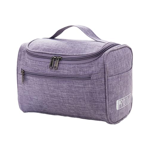 Tragbare Make-up-Tasche für Damen und Herren, mit Reißverschluss, praktischer Organizer, große Kapazität, Mehrzweck-Kosmetiktasche, violett von PLCPDM