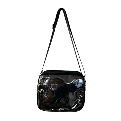 Transparente Schultertasche für Schulmädchen, japanischer Stil, für Damen, Umhängetasche, Messenger-Tasche für Anime-Abzeichen, Schwarz von PLCPDM