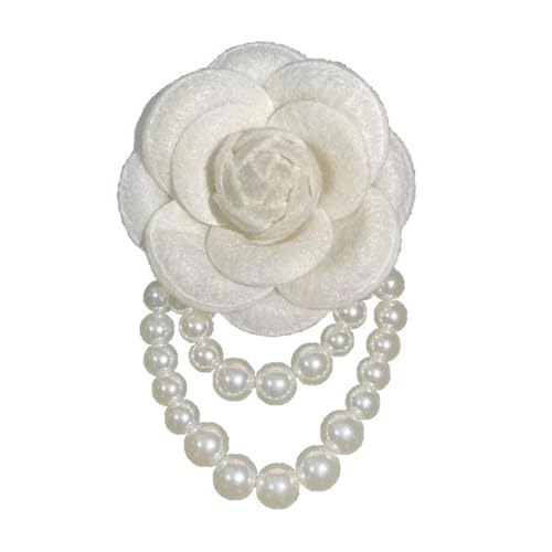 Vintage-Kamelien-Brosche für Damen, Schnalle, Hochzeit, Handblumen, Perlen, Brosche, Anstecknadel, Mode, Kleidung, Schmuck, Zubehör, Siehe Abbildung von PLCPDM