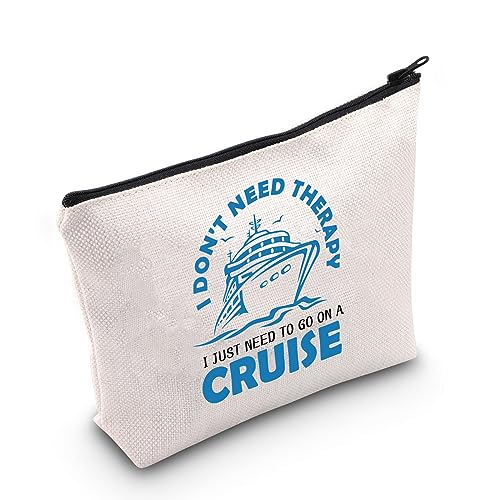 PLITI Cruise Make-up-Tasche für Frauen Familie Kreuzfahrt Urlaub Geschenk i Don't Need Therapy i Just Need to Go On a Cruise Reisetasche, Therapie Go Cruise Bagu, modisch von PLITI