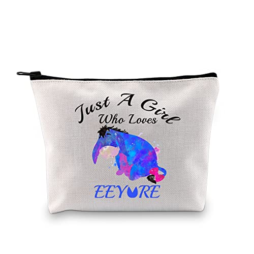 PLITI Eeyore Make-up-Tasche "Just a Girl Who Loves Eeyah", Geschenk für Frauen, Freundin, Aah, Liebhaber, Geschenk, Just Loves Eey U, Modisch von PLITI