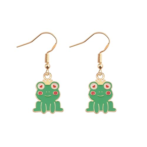 PLITI Frosch Prinzessin Geschenk Frosch Liebhaber Geschenk Märchen Geschenk Frosch Ohrringe für Tiana Princess Fans, M, Edelstahl von PLITI