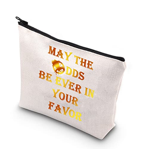 PLITI Hunger Movie inspiriertes Geschenk May The Odds Be Ever in Your Favor Make-up-Tasche für Frauen Freund Buch Nerd Geschenk, Be Ever in Favor U, Modisch von PLITI