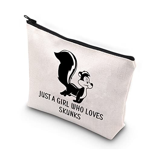 PLITI Stink-Liebhaber-Geschenke, lustiges Stink-Mädchen, Geschenk, nur ein Mädchen, das Stunk-Make-up-Tasche für Stinkink-Besitzer Tierliebhaber (Mädchen liebt Skunk-BU), Girl Loves Stinktier von PLITI