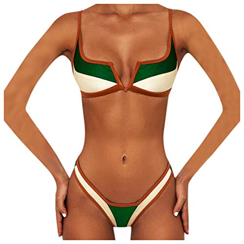 Plot Damen Bikini Set Zweiteilig Sexy Modern Oberteil Mit Bikinihose Push Up Bikinis Sommer Sportliches Bademode Strandkleidung von PLOT- Damen Bademode