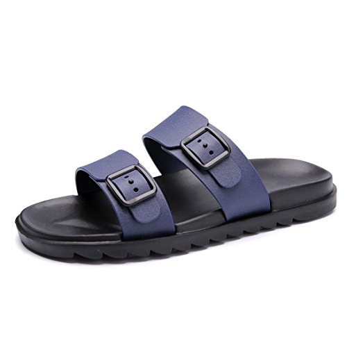 PLOT Herren Sandalen Sommer,2018 Flach Schuhe Offene Sandalen Draussen Slipper Männer Schuhe Strandschuhe Badeschuhe Weiche Sandale (43, Blau) von PLOT