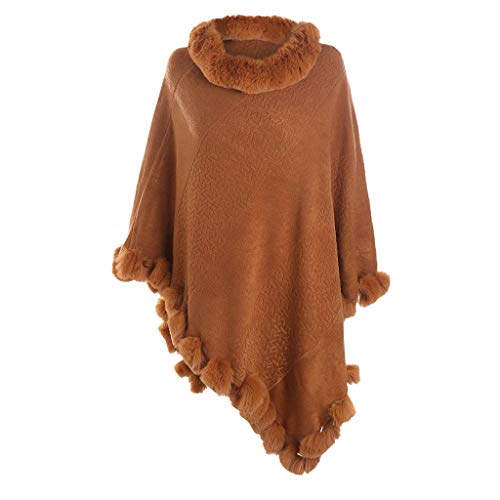 PLOT Stolen für Damen Einfarbig Kaschmir Umschlagtücher Frauen Winter Warm Sweatshirt Poncho Pashminas Umschlagtuch Tücher mit Haarball von PLOT