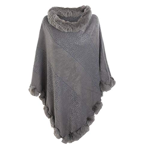 PLOT Stolen für Damen Einfarbig Kaschmir Umschlagtücher Frauen Winter Warm Sweatshirt Poncho Pashminas Umschlagtuch Tücher mit Haarball von PLOT