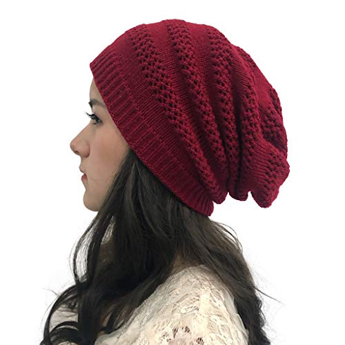 PLOT Strickmützen für Damen Winter Warme Wintermütze Beanie Wollmütze Skifahren Einfarbig Elegante Gestrickt Skimütze Sturmhauben von PLOT