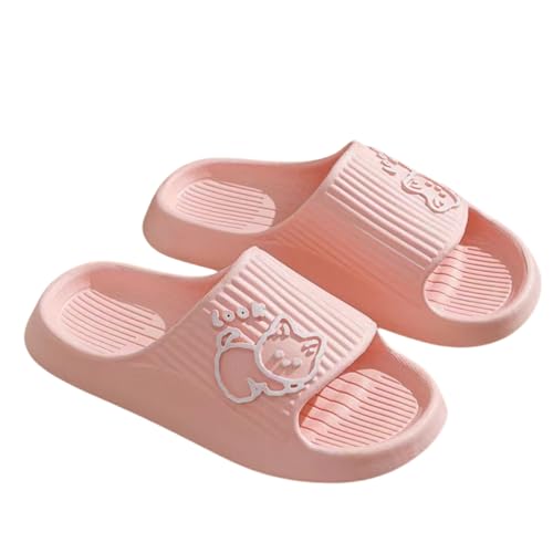 PLOZINDA Hausschuhe Damen Frauen Hausschuhe Haus Sandalen Flip Flops Strand Männer Sommer Paar Unisex No-slip-objektträger-cat-1p-36-37 von PLOZINDA