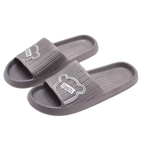 PLOZINDA Hausschuhe Damen Frauen Hausschuhe Strandrutschen Flip Flops Herren Indoor Badezimmer Anti-schlupfschuhe Paar Sandalen-3,0 Cm D-dark-36-37 (fit 35-36) von PLOZINDA