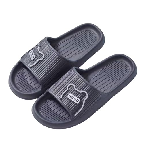 PLOZINDA Hausschuhe Damen Frauen Hausschuhe Strandrutschen Flip Flops Herren Indoor Badezimmer Anti-schlupfschuhe Paar Sandalen-3,0 Cm D-grau-40-41 (passform 39-40) von PLOZINDA