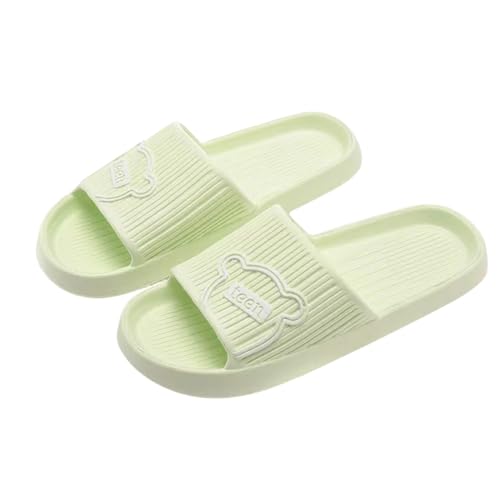 PLOZINDA Hausschuhe Damen Frauen Hausschuhe Strandrutschen Flip Flops Herren Indoor Badezimmer Anti-schlupfschuhe Paar Sandalen-3,0 Cm D-green-38-39 (fit 37-38) von PLOZINDA