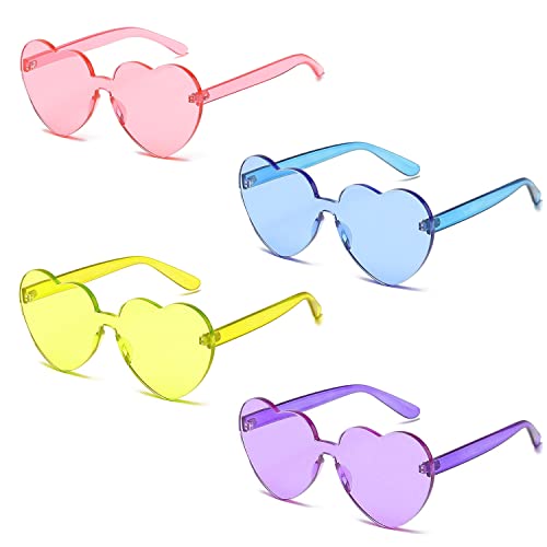 PNOOFR 4 Stück Herzförmige Retro Partybrille, Herz Sonnenbrille, Party Halloween Kinder Erwachsene PNOOFR 4 Stück Herzförmige Retro Partybrille, Herz Sonnenbrille, Party Halloween Kinder Erwachsene von PNOOFR
