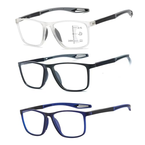 Anti Blaulicht Gleitsichtbrille Lesebrille Geeignet für Herren/Damen，Anti Schwindlig Bequeme Ultraleicht Computer-Lesebrille, 1.0x,1.5x,2.0x,2.5x,3.0x,3.5x,4.0x,1-Paar ( Farbe : Grau , Größe : 2.0x ) von POCHY