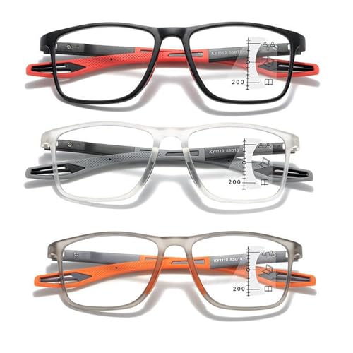 Anti Blaulicht Gleitsichtbrille Lesebrille Geeignet für Herren/Damen，Anti Schwindlig Sportliches Leichte Computer-Lesebrille, 1.0x,1.5x,2.0x,2.5x,3.0x,3.5x,4.0x,1-Paar ( Farbe : Grau , Größe : 1.5x ) von POCHY