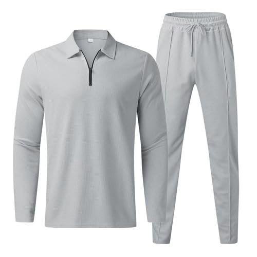 Kingsire Matching Set For Men, Rimano Leisure Set, 2 Piece Casual Athletic Jogging Outfits Long Sleeve, Loungewear Sets (grey,X-Large) von POCHY