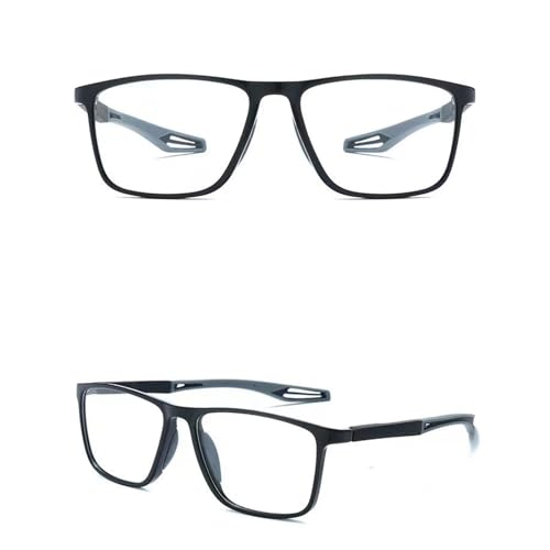 POCHY Anti Blaulicht Gleitsichtbrille Lesebrille Geeignet für Herren/Damen，Bequeme flexible Computer-Lesebrille, 1.0x,1.5x,2.0x,2.5x,3.0x,3.5x,4.0x,1-Paar (Farbe : Grau, Größe : 1.0x) von POCHY