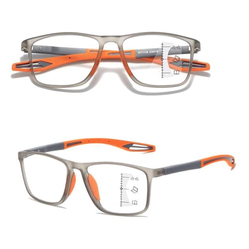 POCHY Anti Blaulicht Gleitsichtbrille Lesebrille Geeignet für Herren/Damen，flexible Ultraleicht Computer-Lesebrille, 1.0x,1.5x,2.0x,2.5x,3.0x,3.5x,4.0x,1-Paar (Farbe : Orange, Größe : 1.0x) von POCHY