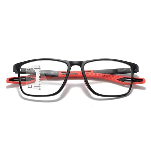 POCHY Anti Blaulicht Gleitsichtbrille Lesebrille Geeignet für Herren/Damen，flexible Ultraleicht Computer-Lesebrille, 1.0x,1.5x,2.0x,2.5x,3.0x,3.5x,4.0x,1-Paar (Farbe : Rot, Größe : 2.5x) von POCHY