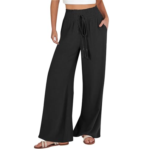 PODOLIXIA Activewear-Hosen Damen mit Taschen Jogginghose Hohe Taille Yogahose Weites Bein Straighthose Elastischer Bund Baggy Schlaghose Arbeit Business Sporthose Leisure Haremshose von PODOLIXIA