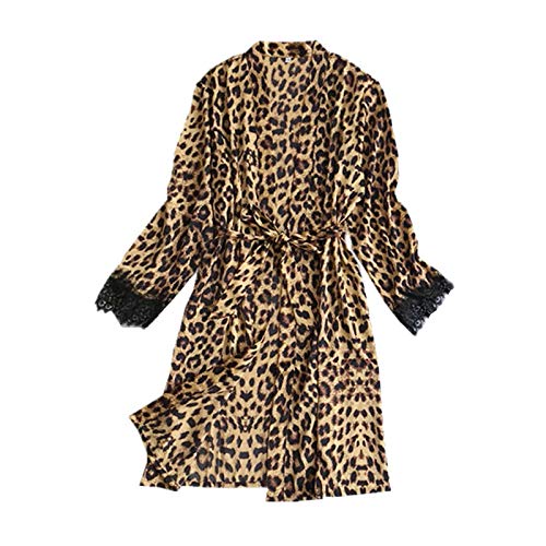 PODOLIXIA Morgenmantel für Hochzeit Blumen Kimono Bademäntel für Braut Damen Leopard Print Robe Kurzer/Lange Dessous Party Nachtwäsche Nachtkleid 3/4 Ärmel Loungewear Strandkleid Outfit von PODOLIXIA