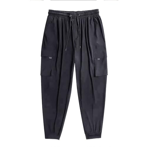 PODOLIXIA Sporthose Unisex Stretch Lang Leicht Dünne Schnell Trocknend Jogginghose Gym Outdoor Trainingshose Damen Herren Geradem Bein Hose mit Kordelzug und Zipper-Taschen Laufhose, M-8XL von PODOLIXIA