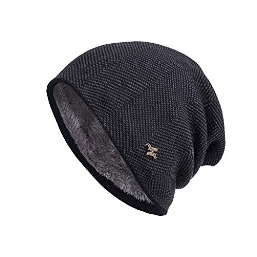 PODOLIXIA Winterhut Warmer Stricken Mütze Frauen Herren Thermomützen Beanie-Mütze mit Fleece Futter Hüte Kälteschutz Cap für Laufen Rad Ski Strick Beanie Bequemes Baskenmütze von PODOLIXIA