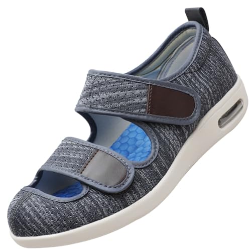 Orthopädische Turnschuhe Herren Diabetikerschuhe Schuhe für die Pflege von diabetischen Fußpatienten Rehabilitationsschuhe für Fußverletzungen Gesundheitsschuh für Senioren (Color : DarkGrey, Size : von POFH