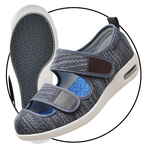 POFH Freizeitschuhe für Plantarfasziitis Fußschmerzen Turnschuhe rutschfest Walkingschuhe Breit Outdoor Schuhe Bequem Leichte Slip On Sneaker Herren Extra Weite (Color : Darkgrey, Size : 40 EU) von POFH