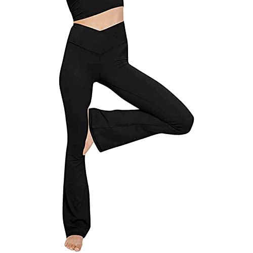 POIUIYQA Yogahose Damen Schlaghose Blickdicht Flared Leggings Bootleg Sporthose Bootcut Jogginghose Fitnesshose Jazzpants von POIUIYQA