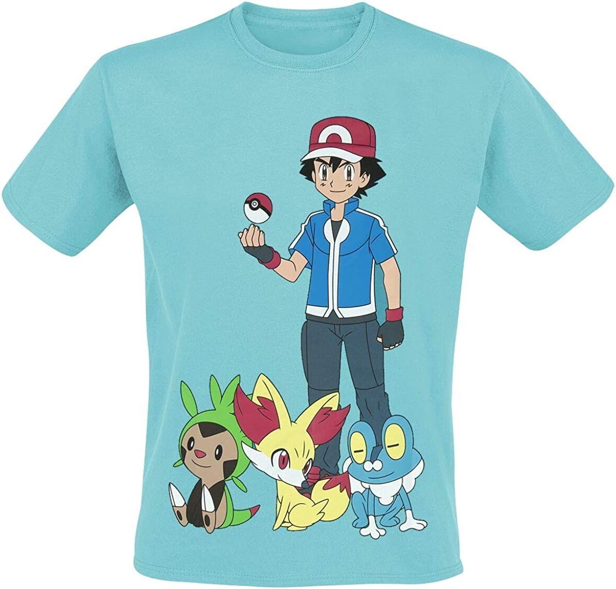 POKÉMON Print-Shirt Pokemon T-Shirt türkis Herren + Jugendliche S M L XL von POKÉMON