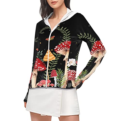 POLERO Schmetterling Pilz Sonnenshirts für Frauen Langarm UV-Schutz Sommermantel Durchgehender Reißverschluss UPF 50+ Sonnenschutzjacke L POLERO Schmetterling Pilz Sonnenshirts für Frauen Langarm UV-Schutz Sommermantel Durchgehender Reißverschluss UPF 50+ Sonnenschutzjacke L von POLERO
