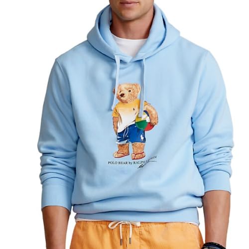 POLO RALPH LAUREN Herren-Kapuzenpullover mit Polobär-Logo, Größe XL, Islands Blue, Islands Blue, X-Large von POLO RALPH LAUREN