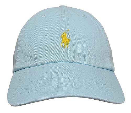 POLO RALPH LAUREN Herren Piraten-Polo-Bär-Kappe im Used-Look, Soft Aqua (gelbes Pony), Einheitsgröße von POLO RALPH LAUREN