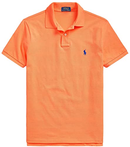 POLO RALPH LAUREN Herren Poloshirt mit schmaler Passform, (Frühjahr/Sommer 2023) Pfirsichorange, Mittel von POLO RALPH LAUREN