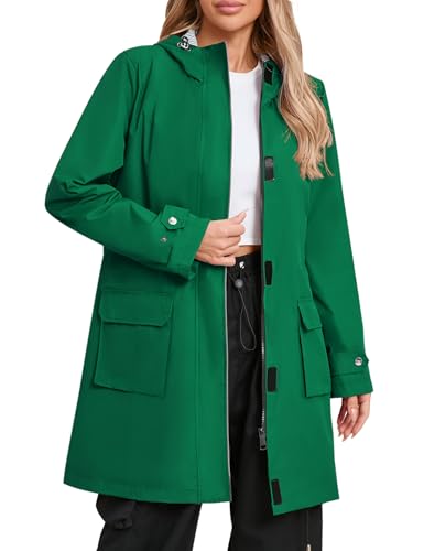 PONCEAU Damen Wasserdicht Regenjacke Lang Windbreaker Übergangsjacke Leichte Atmungsaktiv Outdoorjacke Raincoat Regenponcho Regenparka Trenchcoa Regenmantel mit Kapuze PONCEAU Damen Wasserdicht Regenjacke Lang Windbreaker Übergangsjacke Leichte Atmungsaktiv Outdoorjacke Raincoat Regenponcho Regenparka Trenchcoa Regenmantel mit Kapuze von PONCEAU