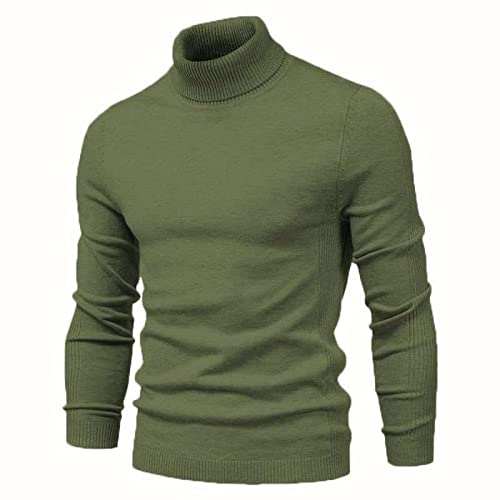 PONERY Herren Pullover - Mode Winter Rollkragenpullover Dick Herren Pullover Casual Rollkragenpullover Männer, Hellgrau, S von PONERY